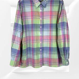 FoxCroft Women'sMulti- Color New  Wrinkle Free Plaid Shirt.Plus Size 1X